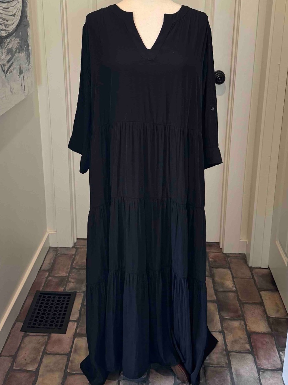 Chico Black Tiered Dress Sz 3P/16P